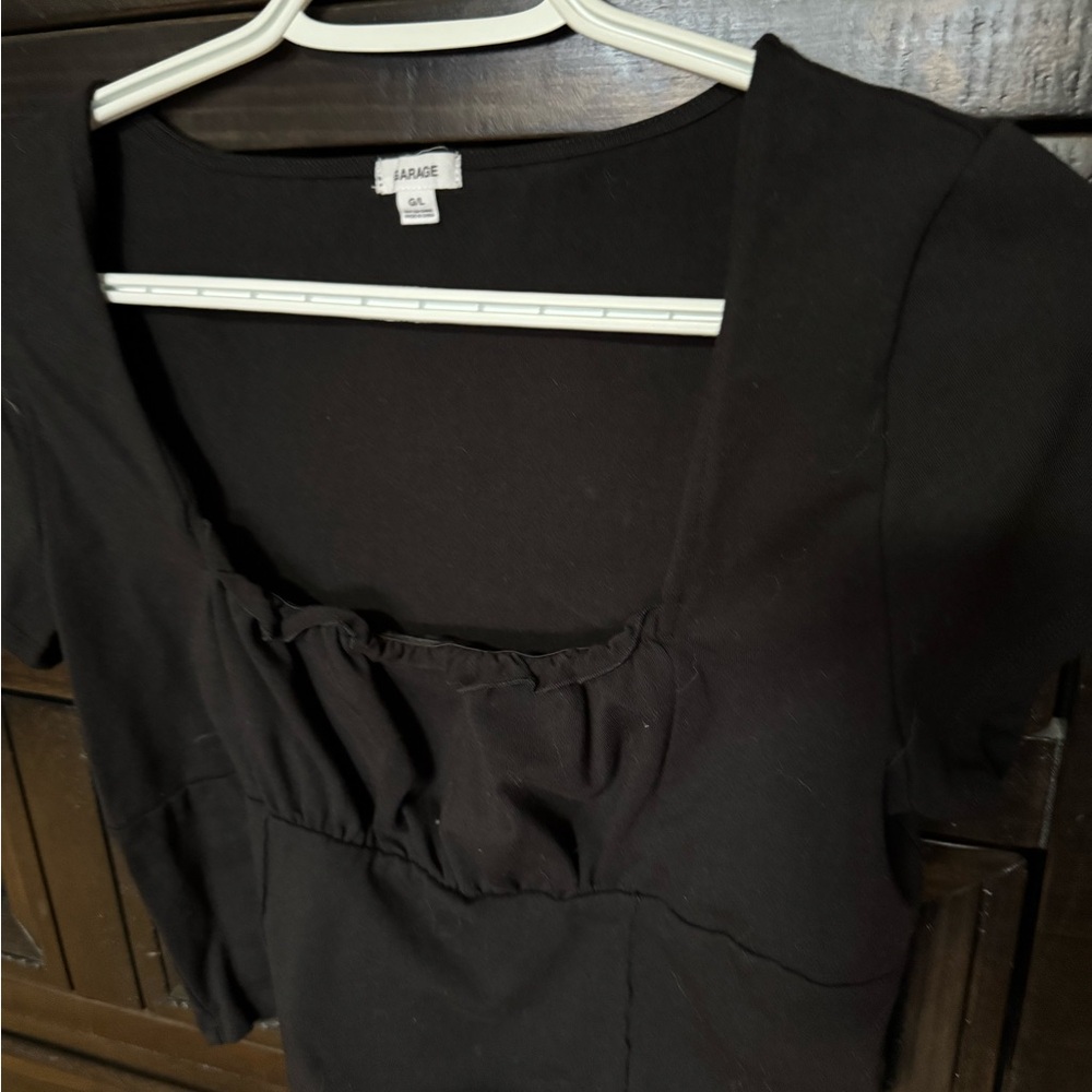 Garage Black Square Neck Top